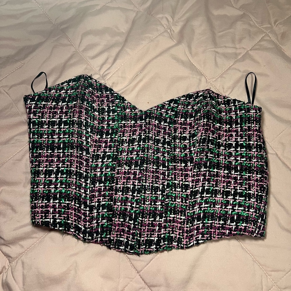 Black multi color corset from zara